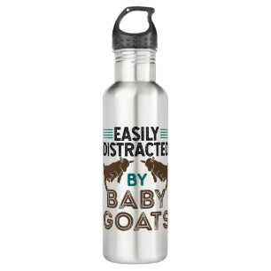 Easily Distracted by Baby Goats Stainless Steel Water Bottle