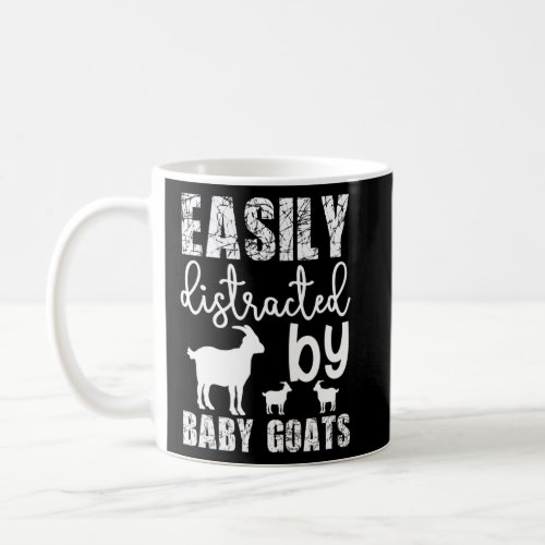 Easily Distracted By Baby Goats Vintage Goat  Coffee Mug