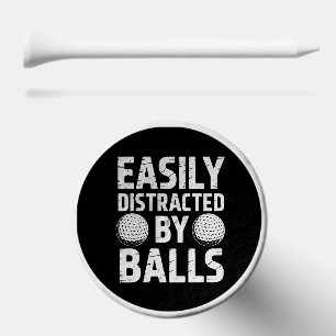 Easily Distracted by Balls Funny Golf Lover Golf Tees