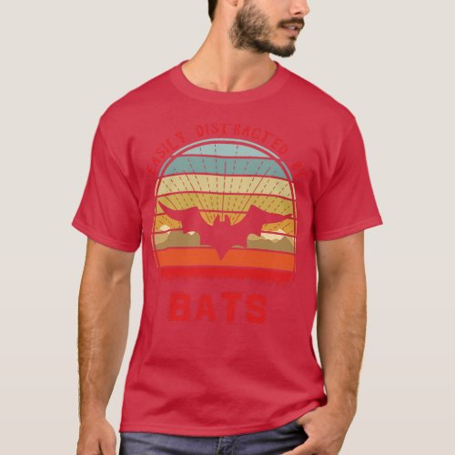 Easily Distracted By Bats Sunset T_Shirt