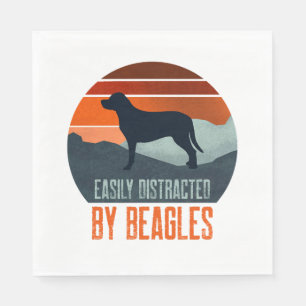 Easily Distracted By Beagles Dog Walking Napkins