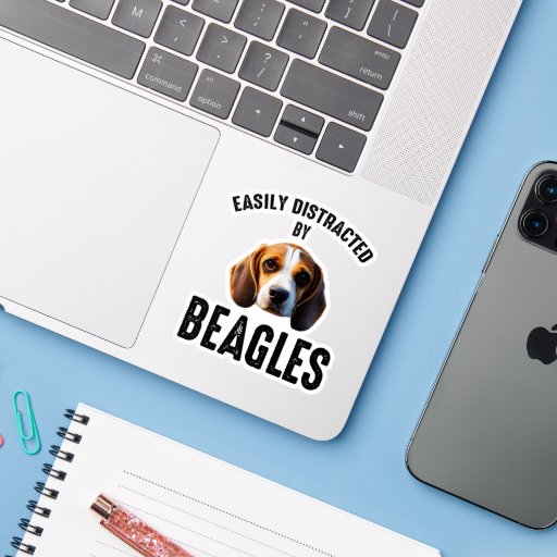 Easily Distracted By Beagles Sticker