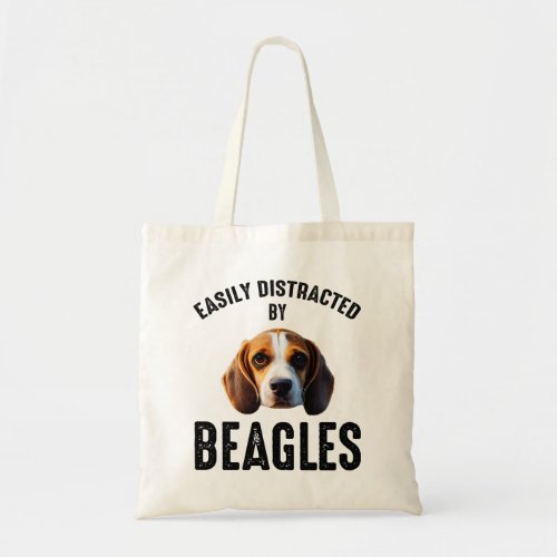 Easily Distracted By Beagles Tote Bag