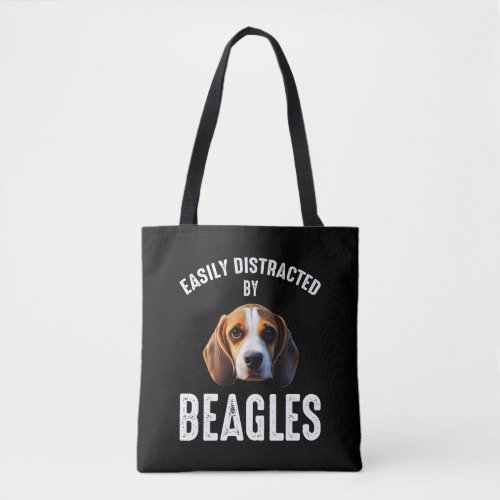Easily Distracted By Beagles Tote Bag