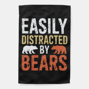 Easily Distracted By Bears Gay Bear LGBTQ Pride Garden Flag