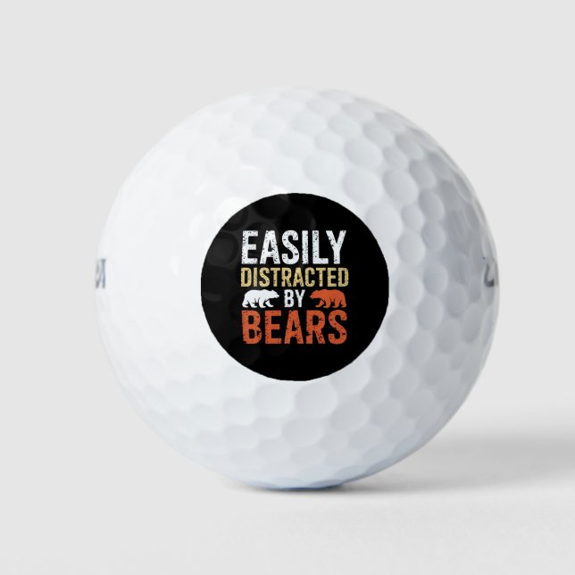 Easily Distracted By Bears Gay Bear LGBTQ Pride Golf Balls (Front)