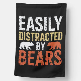 Easily Distracted By Bears Gay Bear LGBTQ Pride House Flag
