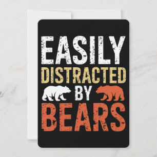 Easily Distracted By Bears Gay Bear LGBTQ Pride Invitation
