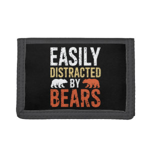 Easily Distracted By Bears Gay Bear LGBTQ Pride Trifold Wallet