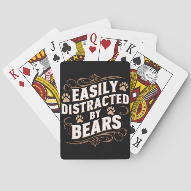 Easily Distracted By Bears Gay Bear Pride  Poker Cards (Back)