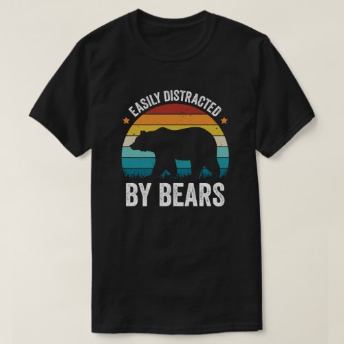 Easily Distracted By Bears Retro T_Shirt