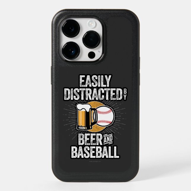 Easily Distracted by Beer and Baseball iPhone Case (Back)