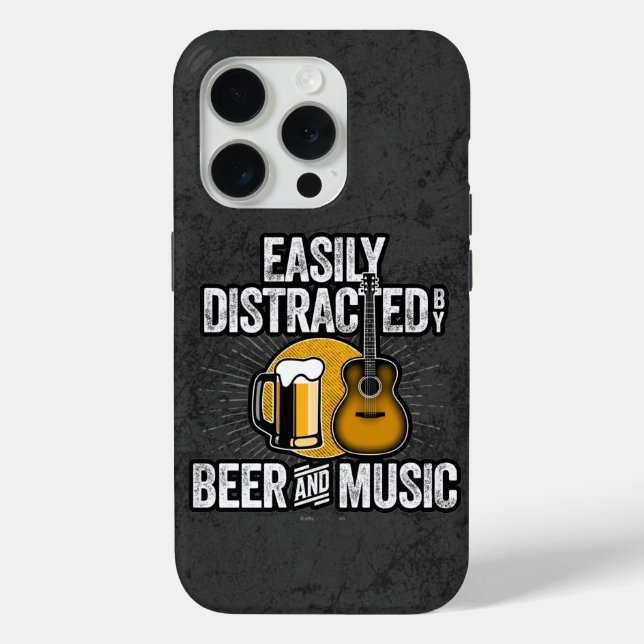 Easily Distracted by Beer and Music Case-Mate iPho iPhone Case (Back)