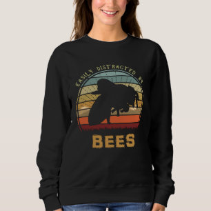 Easily Distracted By Bees Cool Sunset Nature Sweatshirt