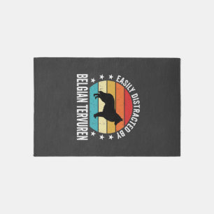 Easily Distracted By Belgian Tervuren Dog Rug