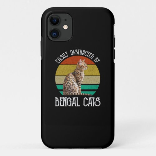 Easily Distracted By Bengal Cats iPhone 11 Case