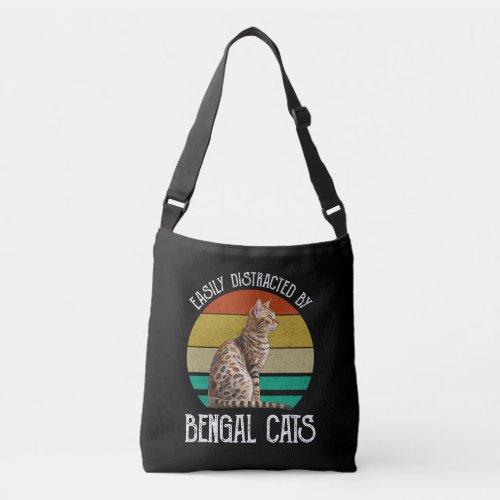 Easily Distracted By Bengal Cats Crossbody Bag