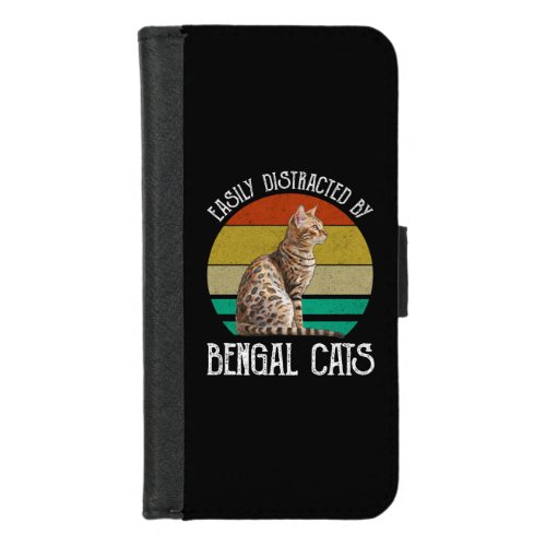 Easily Distracted By Bengal Cats iPhone 87 Wallet Case