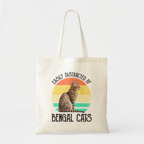 Easily Distracted By Bengal Cats Tote Bag