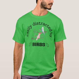 Easily distracted by birds design retro T-Shirt