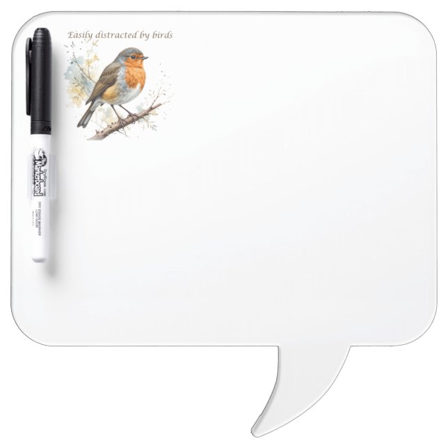 Easily Distracted by Birds Fun Quote Dry Erase Board (Front)