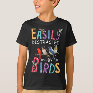 Easily Distracted By Birds Funny Bird T-Shirt