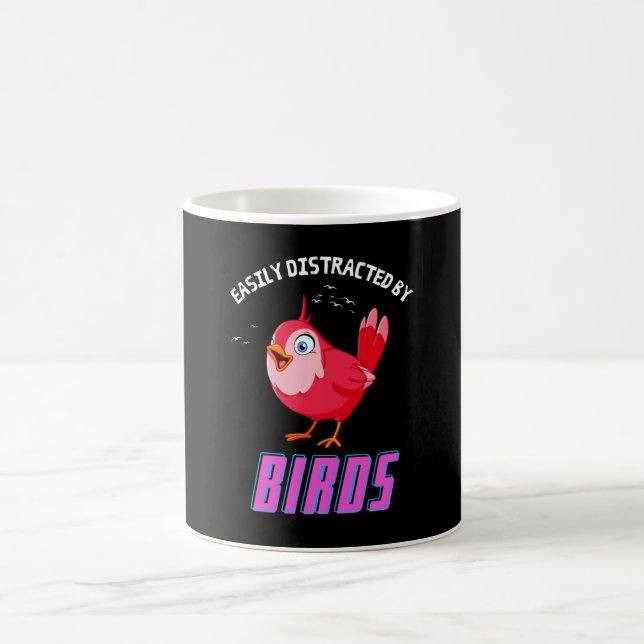 Easily Distracted By Birds Funny Bird Watching Coffee Mug (Center)