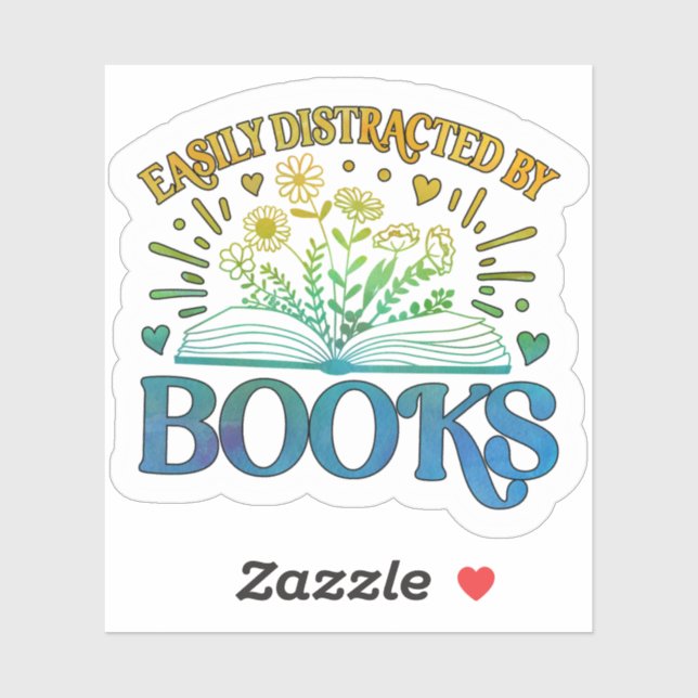 Easily Distracted By Books Sticker (Sheet)