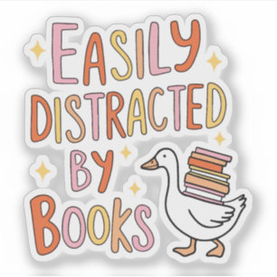 Easily distracted by books  sticker