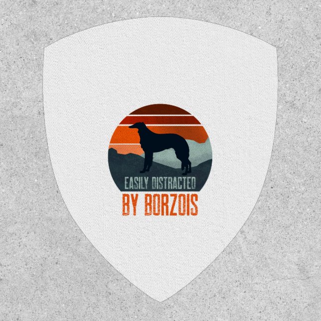 Easily Distracted By Borzois Dog Walking Patch (Front)