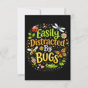 Easily Distracted by Bugs Thank You Card
