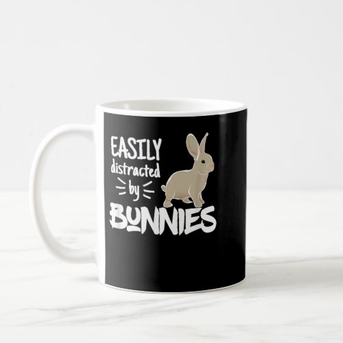 Easily Distracted by Bunnies Barnyard Rabbit Lover Coffee Mug