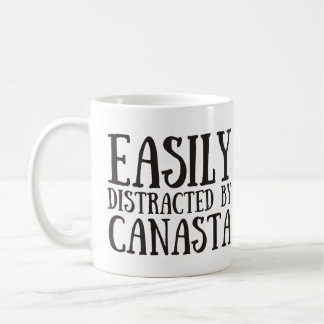 Easily distracted by canasta coffee mug