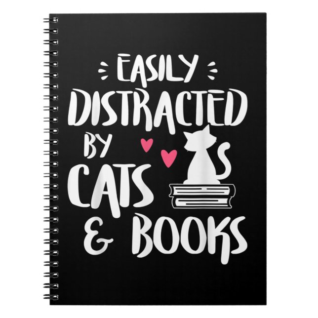 Easily Distracted by Cats and Books - Cat & Book L (Front)