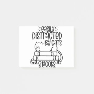 Easily distracted by cats and books Cat Funny Cat Post-it Notes