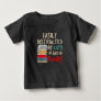 Easily Distracted by Cats and Books | Funny Cat Baby T-Shirt