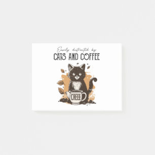 Easily Distracted By Cats And Coffee Cat Lovers Co Post-it Notes