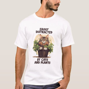 Easily Distracted By Cats And Plants T-Shirt
