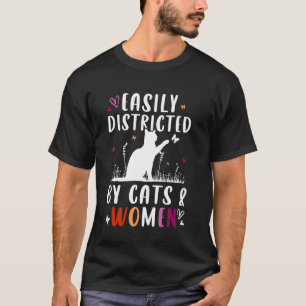 Easily Distracted by Cats and Women Lesbian Pride T-Shirt