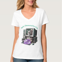 Easily Distracted by Cats Funny Cat Lover T-Shirt