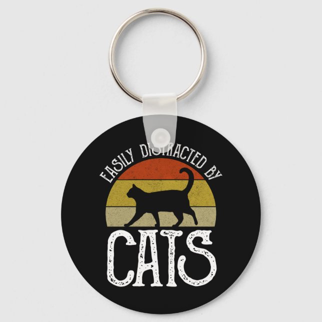Easily Distracted By Cats Keychain (Front)