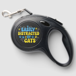 Easily Distracted by Cats Retractable Pet Leash