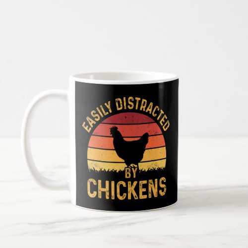 Easily distracted by Chickens Harvest Farming Barn Coffee Mug
