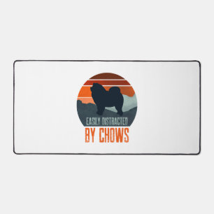Easily Distracted By Chows Dog Walking Desk Mat