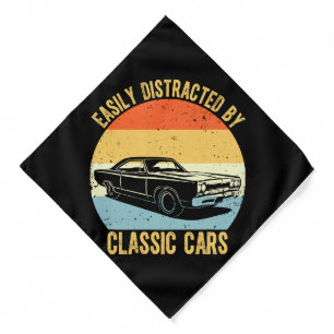 Easily Distracted By Classic Cars Bandana