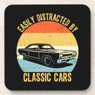 Easily Distracted By Classic Cars Beverage Coaster