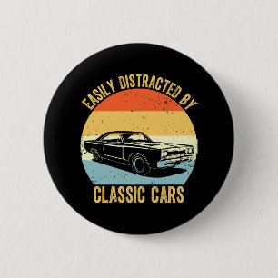 Easily Distracted By Classic Cars Button