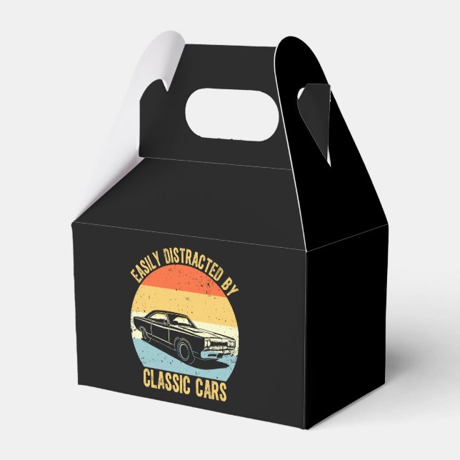 Easily Distracted By Classic Cars Favor Boxes (Front Side)
