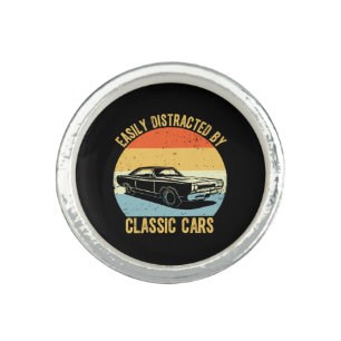 Easily Distracted By Classic Cars Ring