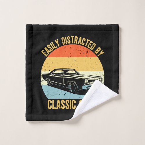 Easily Distracted By Classic Cars Wash Cloth
